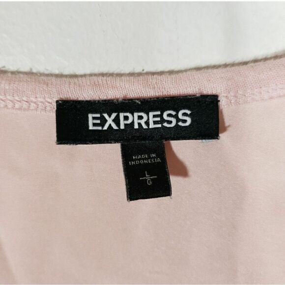 Express Linen Satin Soft Pink Flowy Tank Sleeveless Blouse Size L - Picture 2 of 7